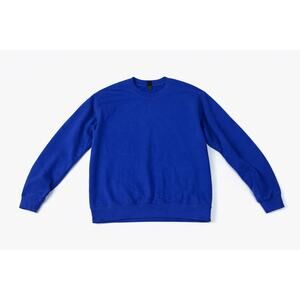 Gildan Heavy Blend Fleece Blue Crew Neck Pullover Sweatshirt Men's M Long Sleeve